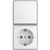 Busch-Jaeger | Combinatie wandcontactdoos met randaarde, kinderbeveiliging en wisselschakelaar | Opbouw wit | 2601/6/20 EAPBJ-524 | 2TKA00005536