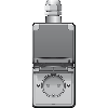 Niko Hydro grijs | Verticale wandcontactdoos 2-voudig met randaarde, kinderbeveiliging, klapdeksel en schroefklemmen | 700-37842