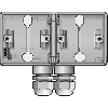 Niko Hydro grijs | Horizontale opbouwbak 2-voudig met 2x M20 ingang | 700-84852