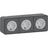 SCHNEIDER MUR36038 / 3-voudige wandcontactdoos met randaarde horizontaal