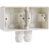 Niko Hydro wit | Horizontale opbouwbak 2-voudig met 2x M20 ingang | 701-84852