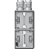 Niko Hydro grijs | Verticale opbouwbak 2-voudig met 2x M20 ingang | 700-84252