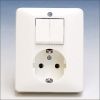 Peha | Combinatie serieschakelaar/wandcontactdoos randaarde | Standaard Glanzend Wit | 80.6685.02