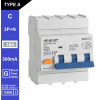 SEP aardlekautomaat type A(G) | 16A, 300mA, C-kar, 3P+N | RCM1-4AG-C16.30