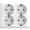 Busch-Jaeger | 4x wandcontactdoos met randaarde en kinderbeveiliging | Opbouw wit | 404 EAB-524 | 2TKA00005535