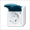 BUSCH-JAEG 20 EBW-53 - Wandcontactdoos 1-voudig + randaarde en kinderbeveiliging