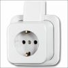 Busch-Jaeger | Wandcontactdoos met randaarde | Opbouw Wit | 2300 EAPJW