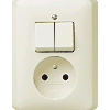 Gira | combinatie serieschakelaar/wandcontactdoos zonder randaarde | standaard 55 CWG | 047501