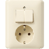 Gira | combinatie serieschakelaar/wandcontactdoos met randaarde | standaard 55 CWG | 017501