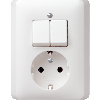 Gira | combinatie wipschakelaar/wandcontactdoos met randaarde | standaard 55 ZWG | 017503