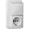 Gira combinatie opbouw creme wissel