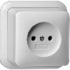 Gira | Wandcontactdoos zonder randaarde | Opbouw Wit | 047011