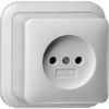 Gira | wandcontactdoos zonder randaarde | Opbouw Crème | 047010