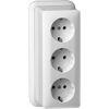 Gira | Wandcontactdoos randaarde 3-voudig | Opbouw Wit | 078911