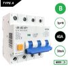 SEP aardlekautomaat / 40A, 30mA, B-kar, 3P+N / RCM4-B40.03