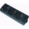 KAISER 1047/SW - Stekkerdoos met 3 contacten 45° gedraaid zwart - 1047/SW