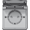 Niko Hydro grijs | Wandcontactdoos met randaarde, kinderbeveiliging, klapdeksel en steekklemmen | 700-36805