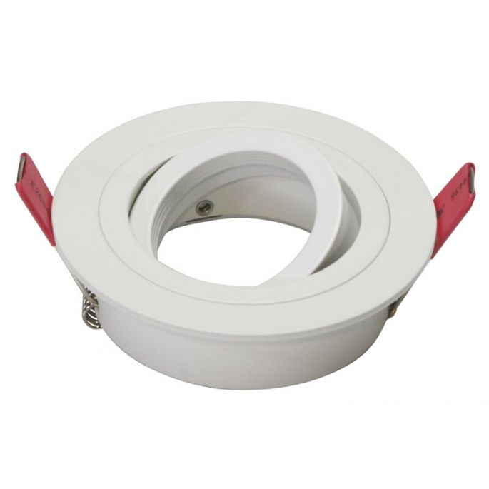 Inbouwarmatuur | 50mm | Wit | Rond | Ø92mm | Verstelbaar