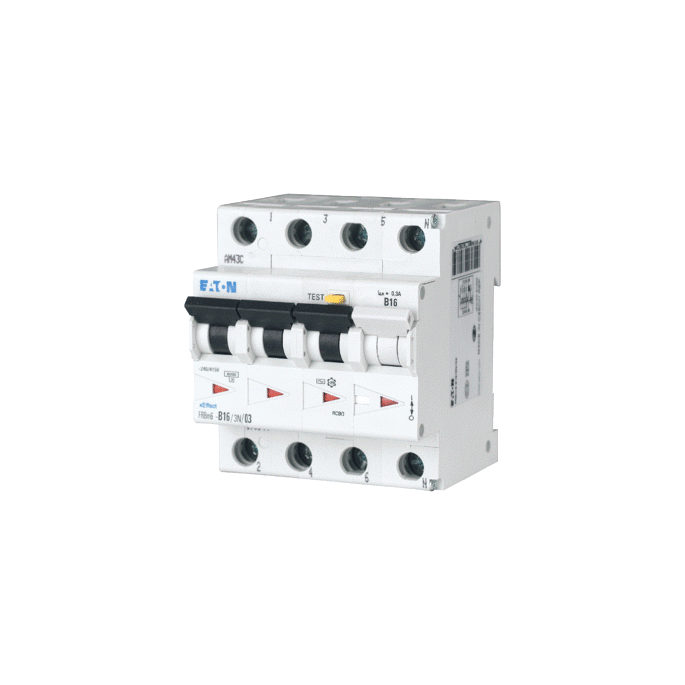 Eaton FRBM6-C10/3N/03-A aardlekautomaat C10 300mA 3P+N 6kA type A