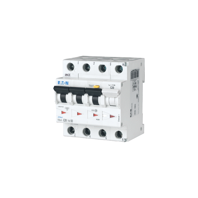 Eaton FRBM4-C20/3N/03-A aardlekautomaat C20 300mA 3P+N 4,5kA type A