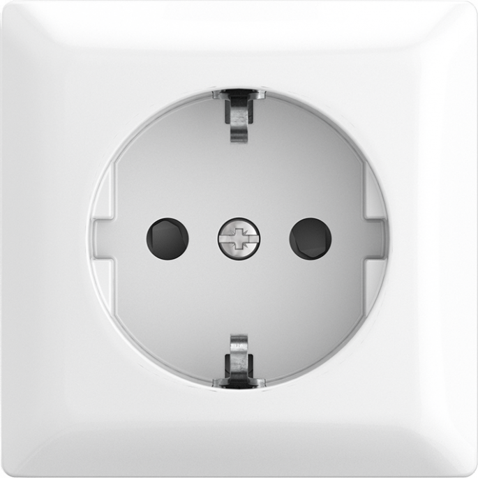 Busch-Jaeger | Wandcontactdoos met randaarde, kinderbeveiliging en steekklemmen | Opbouw wit | 20 EAPBJ-524 | 2TKA00005527