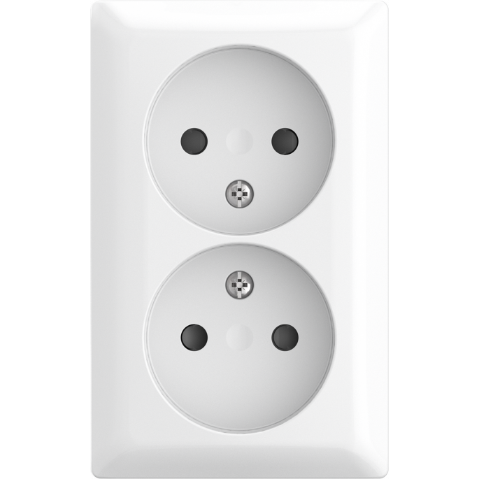 Busch-Jaeger | 2x wandcontactdoos zonder randaarde met kinderbeveiliging | Opbouw wit | 202 APBJ-524 | 2TKA00005533