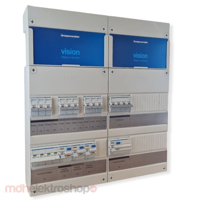 Groepenkast Hager | 9 x Lichtgroepen | 1 x Krachtgroep | 3 Fase 