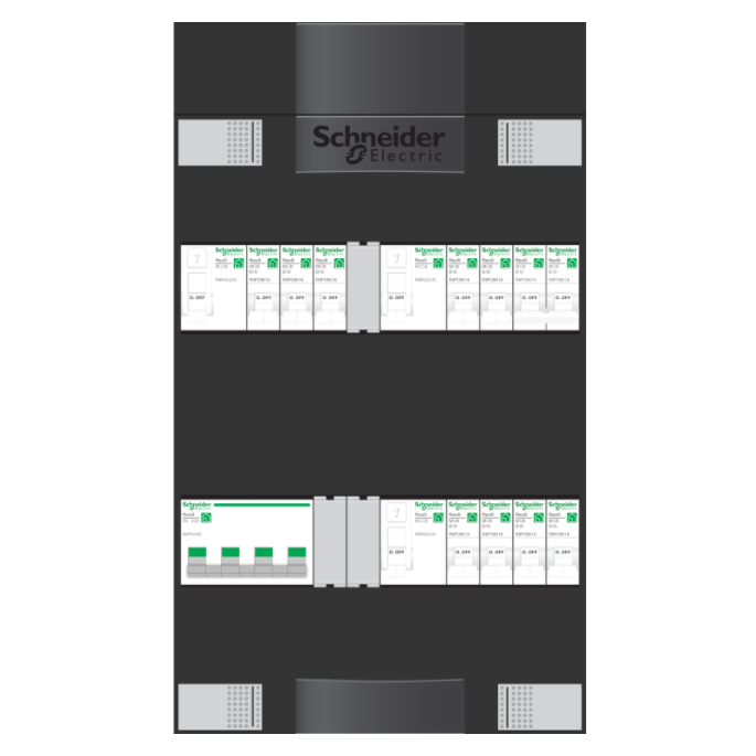 Schneider groepenkast 3 fase met 9 groepen en fornuisgroep ADVG2323234FH3