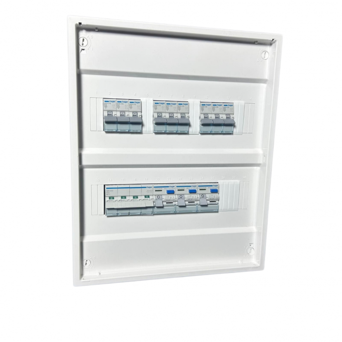 Alfa groepenkast Hager, 3 fase met 9 groepen, 380x300mm (HxB)