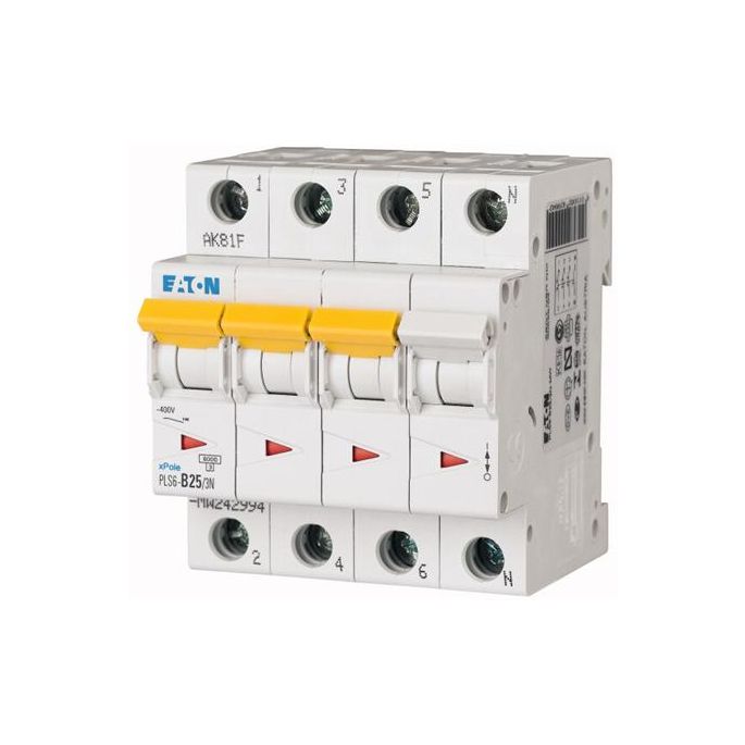  Eaton krachtgroep / 3-polig + nul, C25A / PLS6-C25/3N-MW / 243020