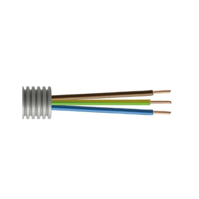 Flexibele installatiebuis 16mm 3 x VD 2,5mm² blauw, bruin, geel/groen - Rol van 100 meter