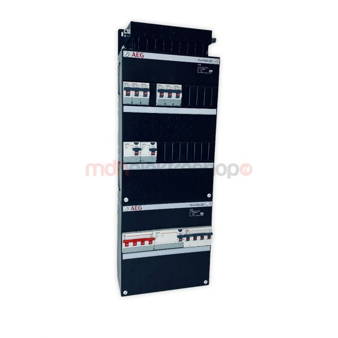 GE AEG Groepenkast 6 Lichtgroepen + 1 Krachtgroep Fix-O-Rail 550x220 3 Fase 