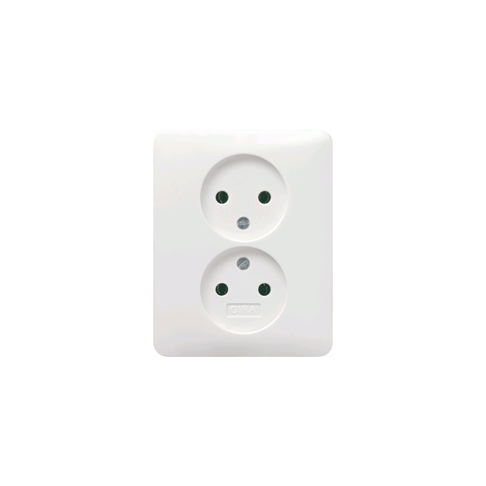 Gira | 2 voudige wandcontactdoos zonder randaarde | Systeem 55 ZWG | 079803