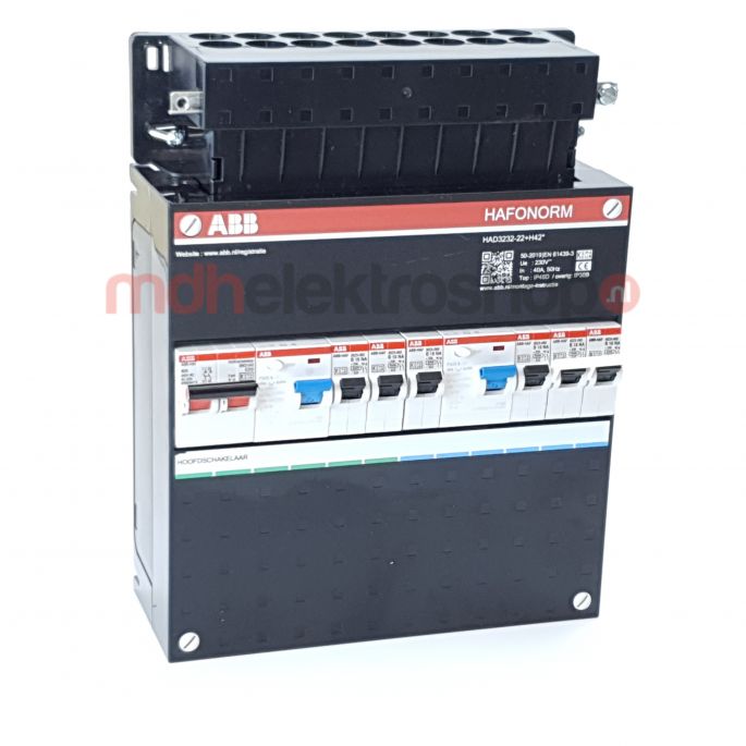 Groepenkast ABB HAF | 5 Groepen 4 x Lichtgroepen + Fornuisgroep | 1 Fase | HAD 3232 22F+H42