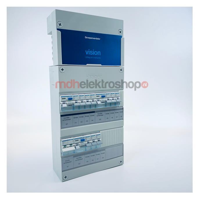 Groepenkast Hager Vision 10 groepen 1 fase 3ALS2P30 4L+3L+3L HS