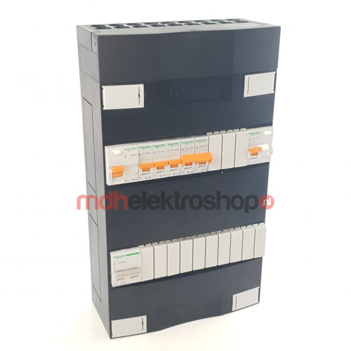 Schneider groepenkast 1 fase met 3 groepen + aardlekautomaat en fornuisgroep ADVA11234FH1