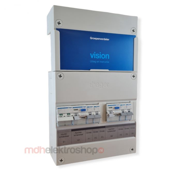 Groepenkast Hager Vision 4 groepen 1 Fase 2ALS2P30 2L+2L HS