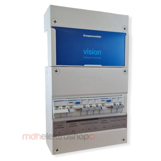 Groepenkast Hager Vision 5 groepen 1 Fase 2ALS2P30 3L+2L HS