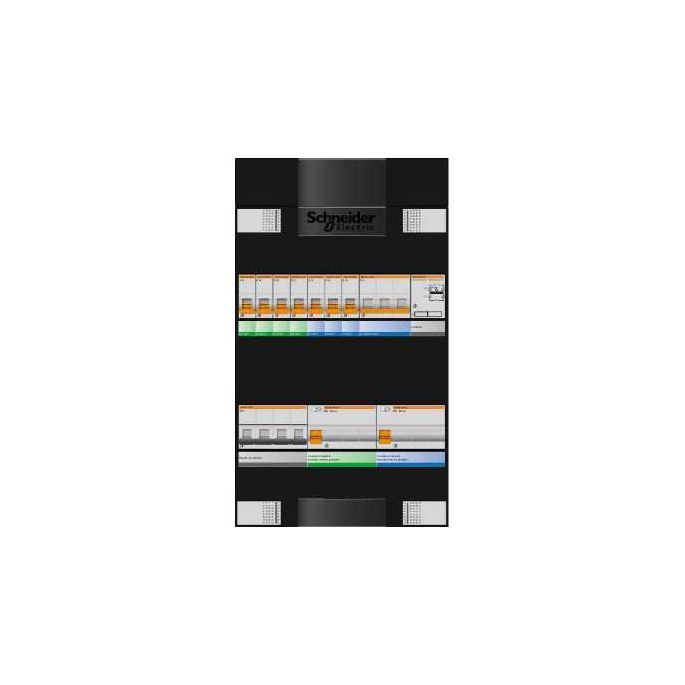 Schneider groepenkast 3 fase met 7 groepen en fornuisgroep ADVG44434FH3