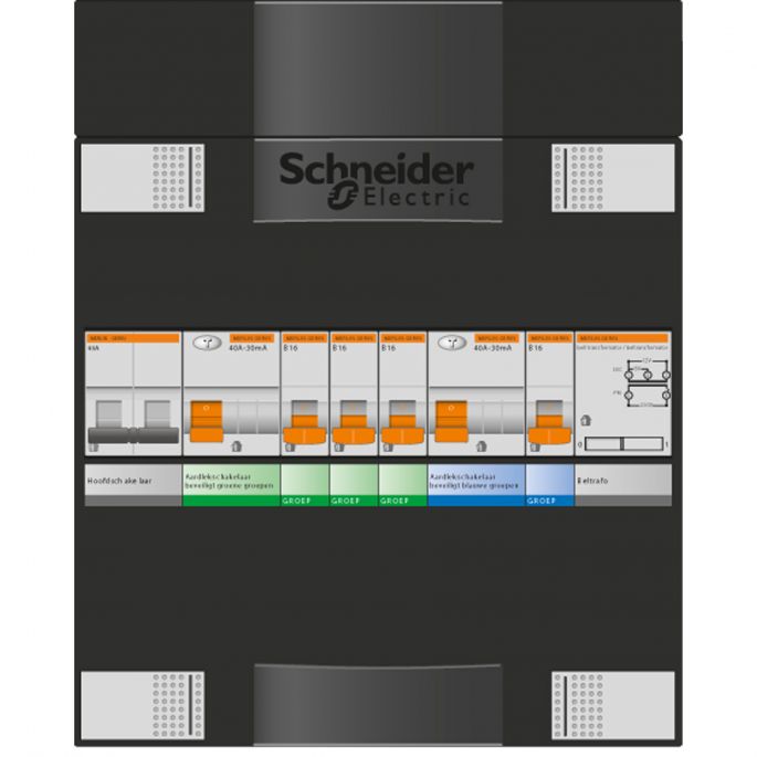 Groepenkast Schneider | 4 Groepen 4 x Lichtgroepen | 1 Fase | ADV23214H1
