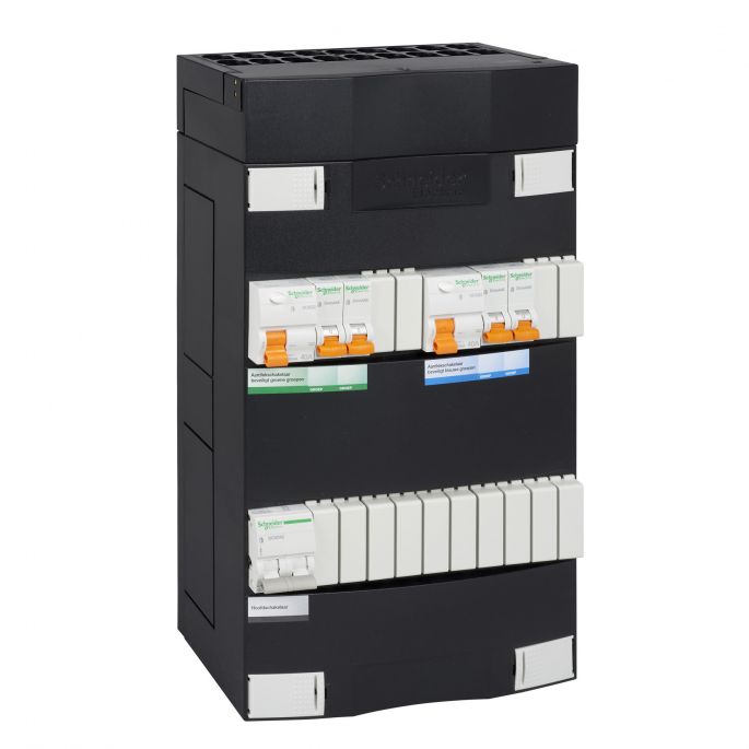 Schneider groepenkast 3 fase met 4 groepen + fornuisgroep en beltrafo ADVG22224FTH3