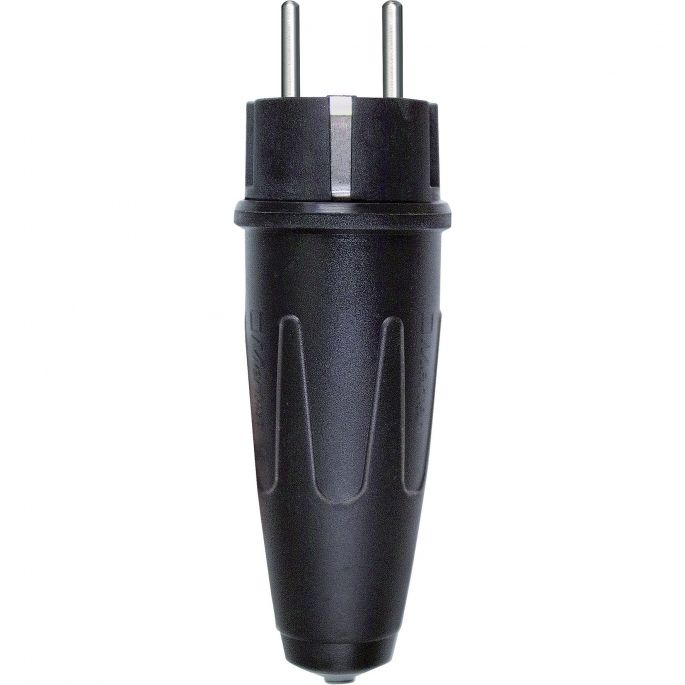 SCHNEIDER 123551 | Volrubber geaarde stekker zwart 16A/250V IP44 | 123551