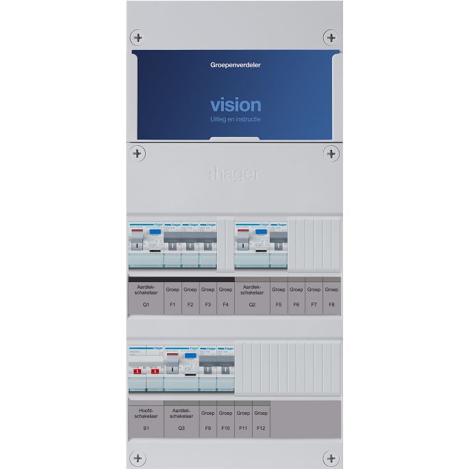 Groepenkast Hager | 6 Groepen 6 x Lichtgroepen | 1 Fase | VKG312E