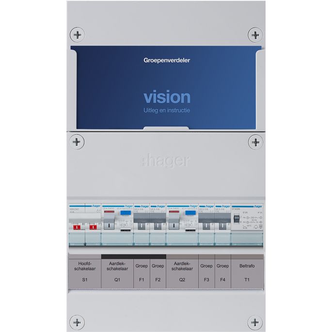 Groepenkast Hager | 4 Groepen 4 x Lichtgroepen 1 x Beltransformator | 1 Fase | VKG22B-T 