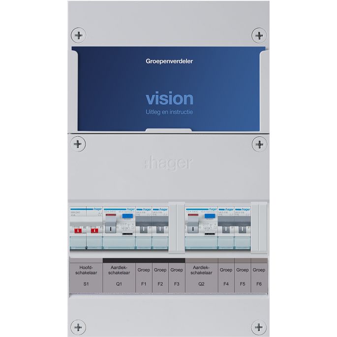 Groepenkast Hager | 4 Groepen 4 x Lichtgroepen | 1 Fase | VKG22B