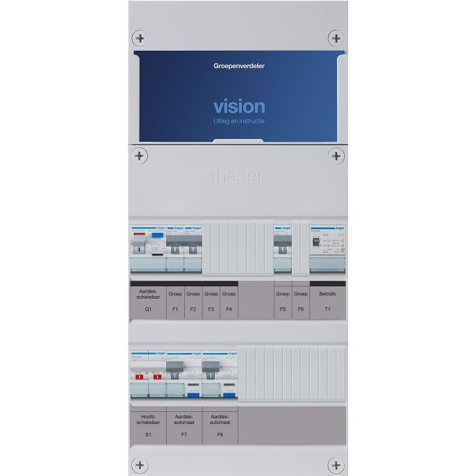 Groepenkast Hager | 5 Groepen 5 x Lichtgroepen 1 x Beltransformator | 1 Fase | VKG221D-T