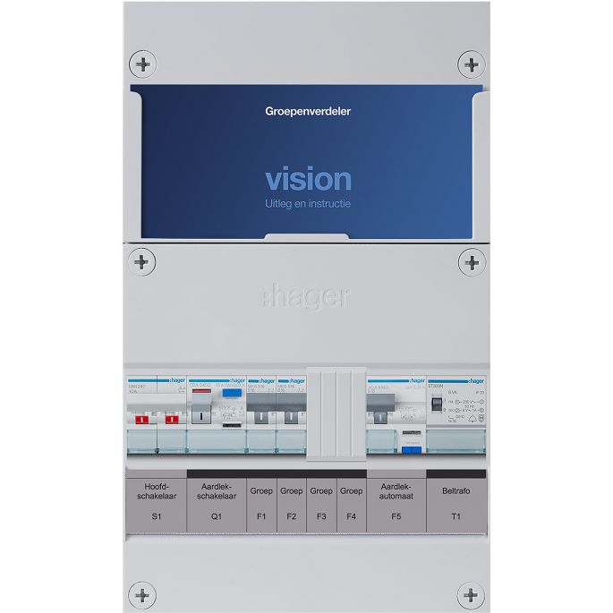 Groepenkast Hager | 3 Groepen 3 x Lichtgroepen 1 x Beltransformator | 1 Fase | VKG210A-T