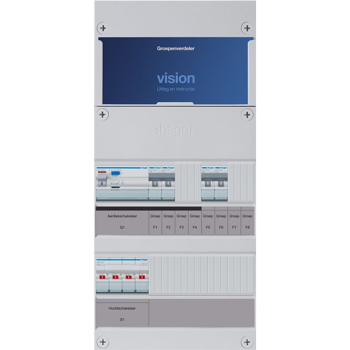 Groepenkast Hager | 4 Groepen 4 x Lichtgroepen | 3 Fase | VKG202K