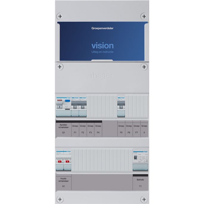 Groepenkast Hager | 3 Groepen 3 x Lichtgroepen 1 x Beltransformator | 1 Fase | VKG201D-T 