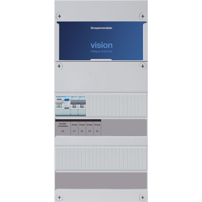 Groepenkast Hager | 2 Groepen 2 x Lichtgroepen | 1 Fase | VKG200H